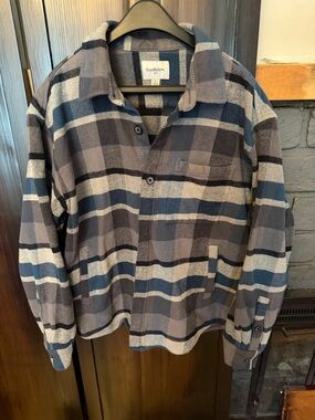 Goodfellow & Co Navy and Gray Plaid Shacket